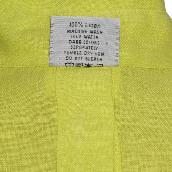 Click by Colour Me Cotton 100% Linen Green 3/4 Sleeve Tunic Top Size Small - Picture 10 of 10